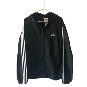 Adidas Black Jacket with White Stripes